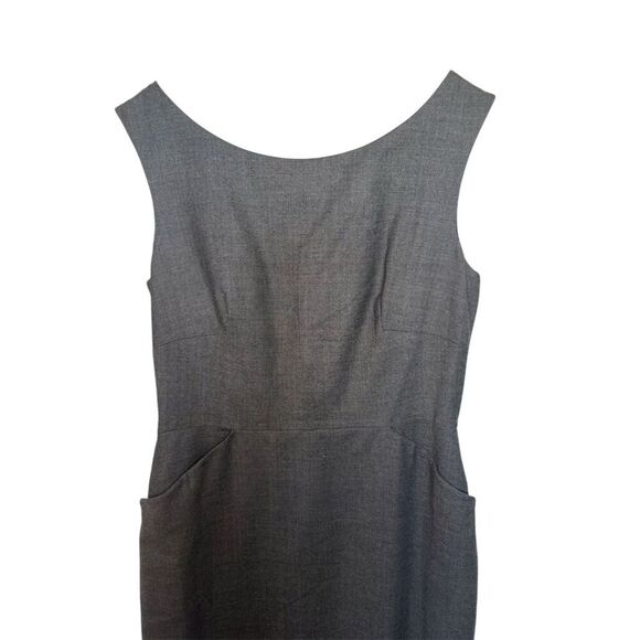 Agnes b. Women's Gray Wool Sheath Dress Size 8 (38) Knee Length Bow Detail - Picture 2 of 6
